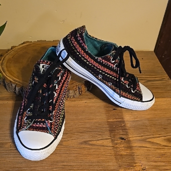 Converse Multicolor Knit Sneakers with Black and White Accents - Picture 1 of 5
